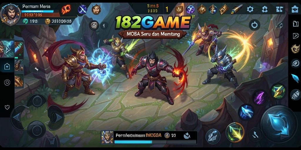 Screenshot gameplay 182GAME menampilkan aksi pertempuran seru dan karakter yang dinamis.
