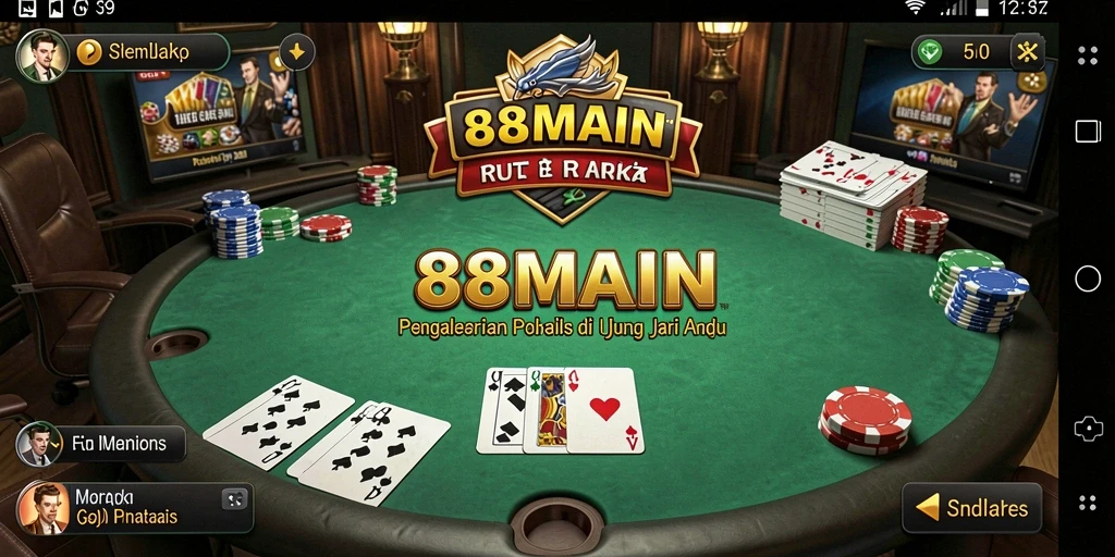 Screenshot utama 88MAIN menampilkan gameplay poker yang seru dan interaktif.