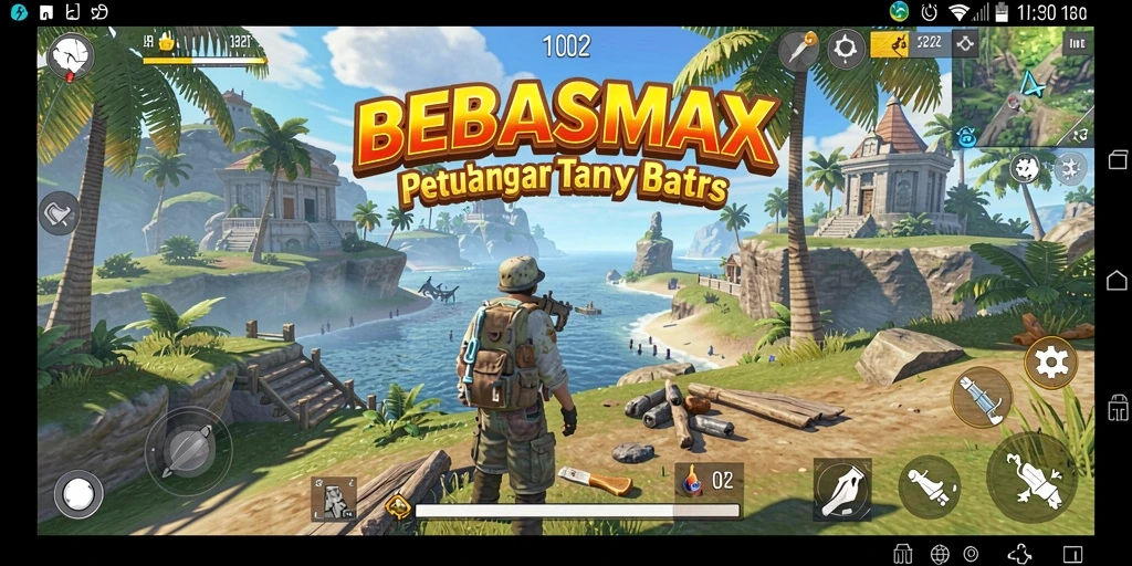 Screenshot BEBASMAX menampilkan petualangan seru dalam dunia terbuka.