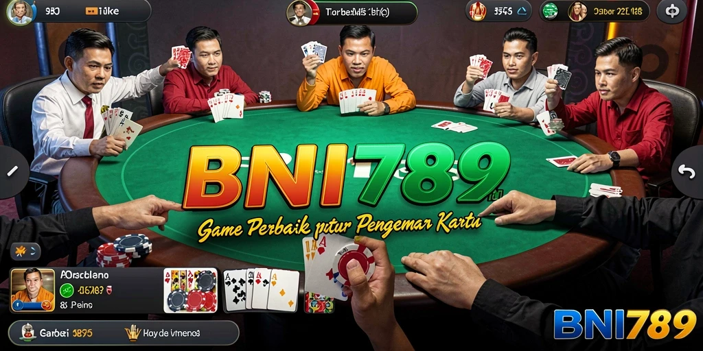 Tampilan gameplay Poker yang seru dan menarik di BNI789.