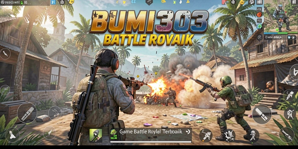 Screenshot gameplay BUMI303 menampilkan pertempuran yang mendebarkan.