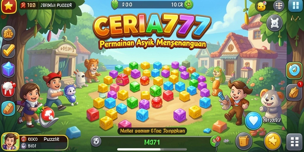 Screenshot gameplay CERIA777 yang penuh warna dan menantang.