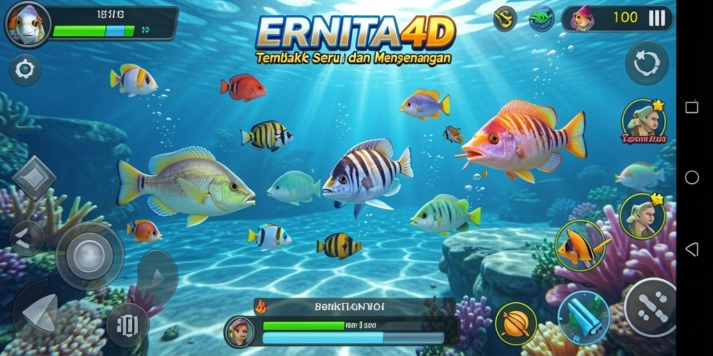 Tangkapan ikan besar dalam gameplay ERNITA4D yang seru.