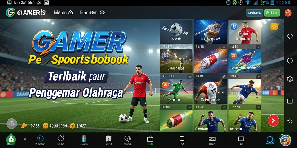 Tangkapan layar GAMERP menampilkan antarmuka taruhan olahraga yang menarik.