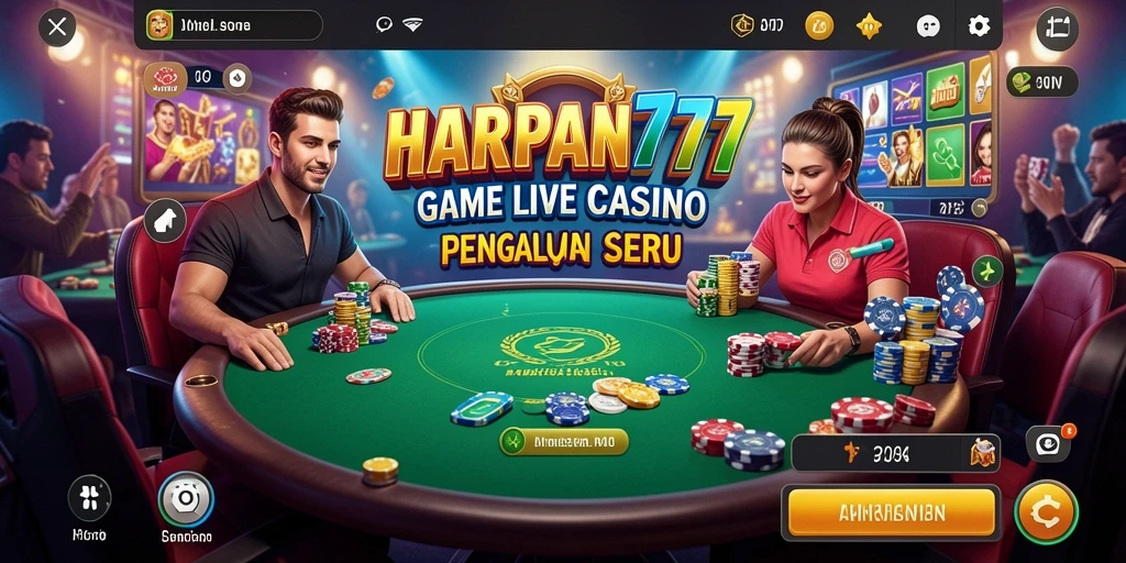 Tampilan gameplay seru dalam aplikasi Live Casino HARAPAN777.