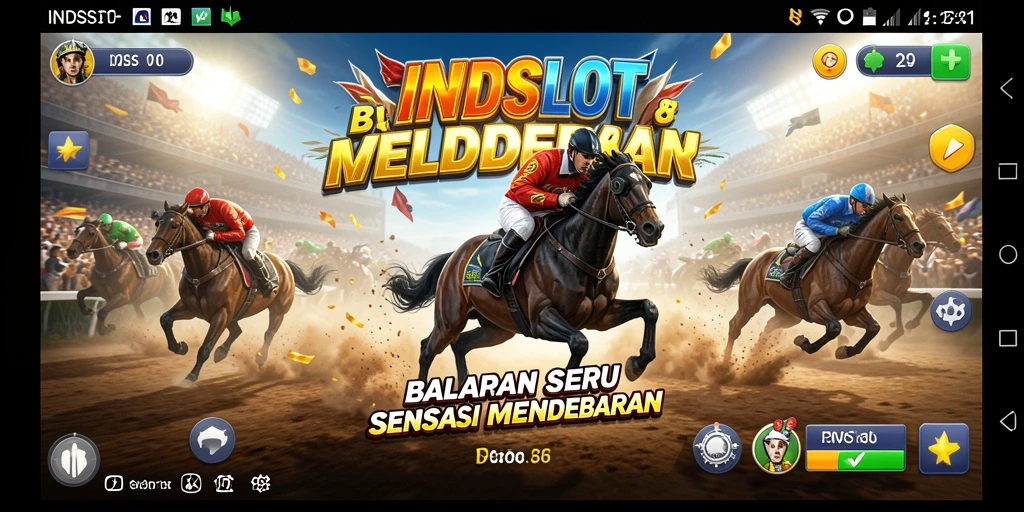 Tampilan gameplay seru dari INDSLOT dengan balapan mendebarkan.