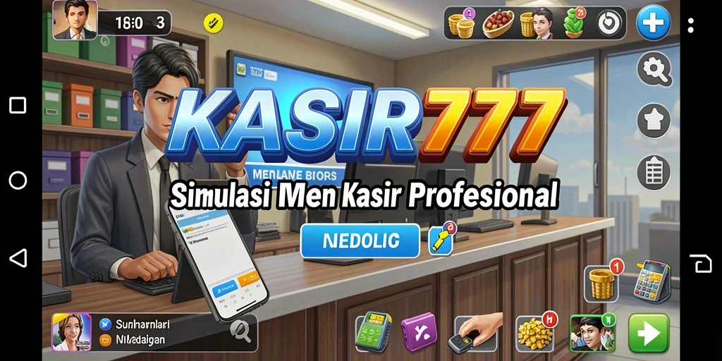 Screenshot gameplay KASIR777 yang menampilkan pengalaman sebagai kasir.