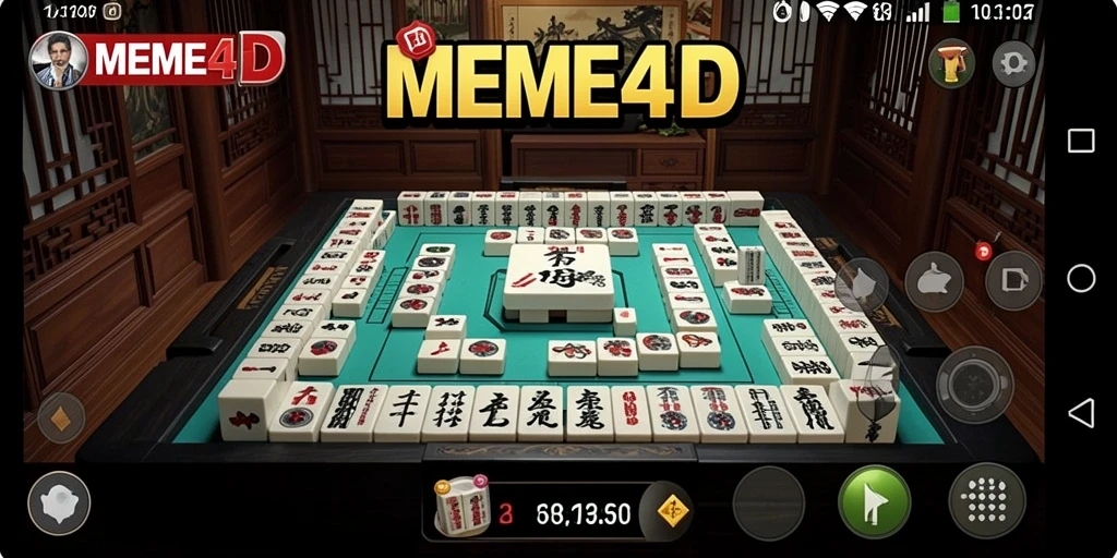 Tampilan gameplay seru Mahjong di MEME4D yang mengasyikkan.