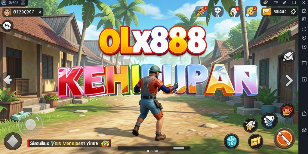 Screenshot utama OLX888 menampilkan gameplay simulasi yang menarik dan interaktif.