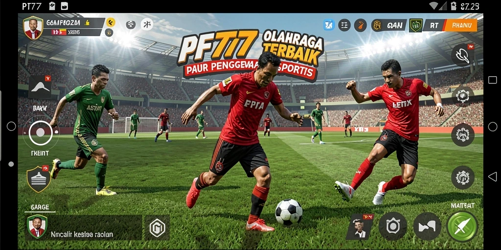 Screenshot PF777 menampilkan aksi seru dalam pertandingan olahraga.