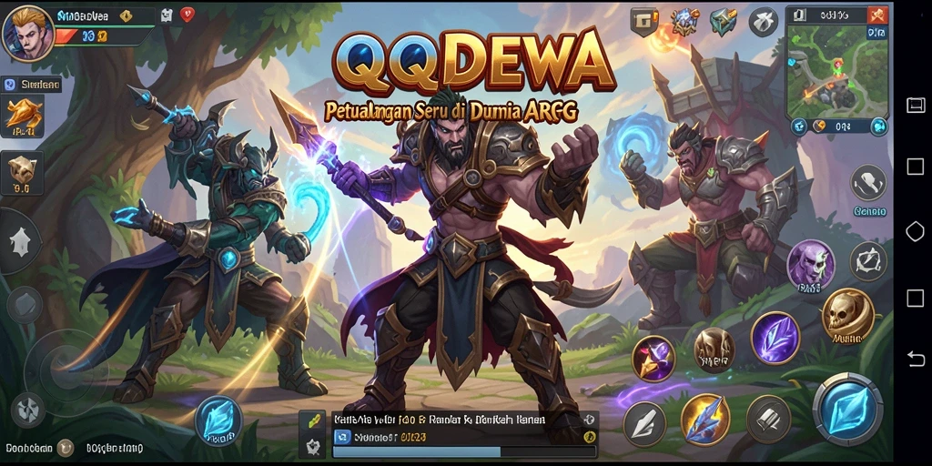 Tangkapan layar permainan <strong>QQDEWA</strong> menampilkan aksi pertarungan yang seru di dunia fantasi.