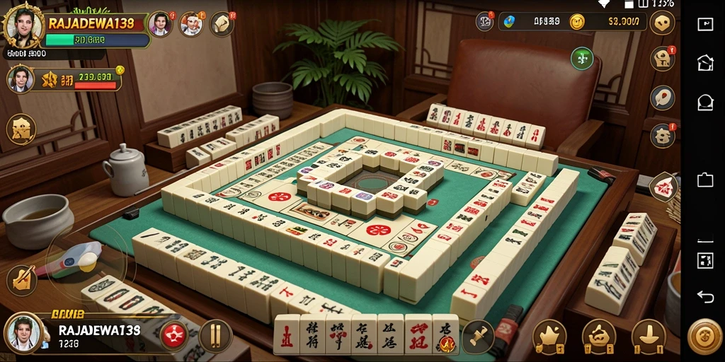 Tampilan gameplay Mahjong yang seru dan menantang di RAJADEWA138.