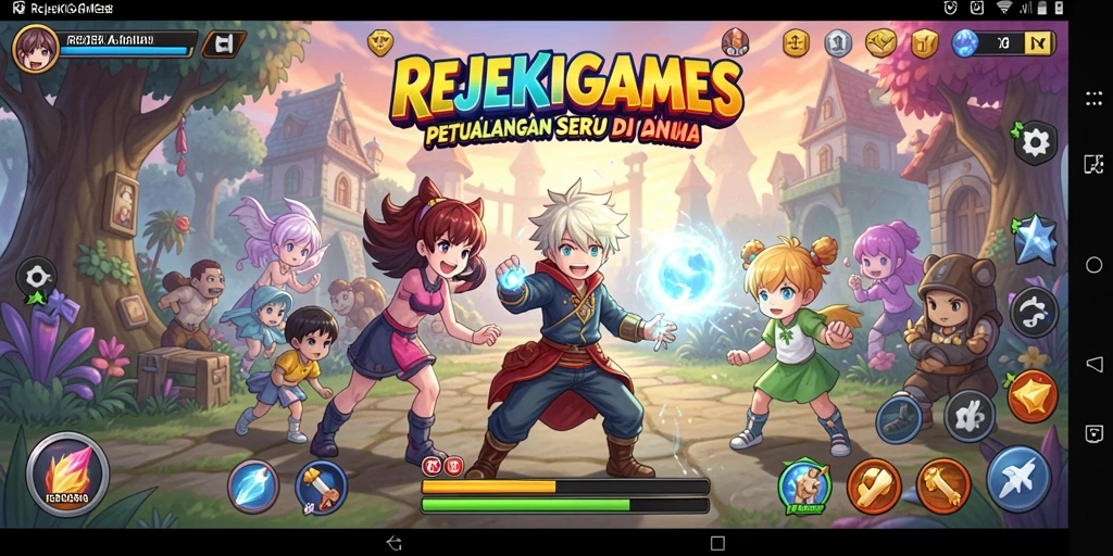 Tampilan gameplay seru dari REJEKIGAMES di dunia Anime.