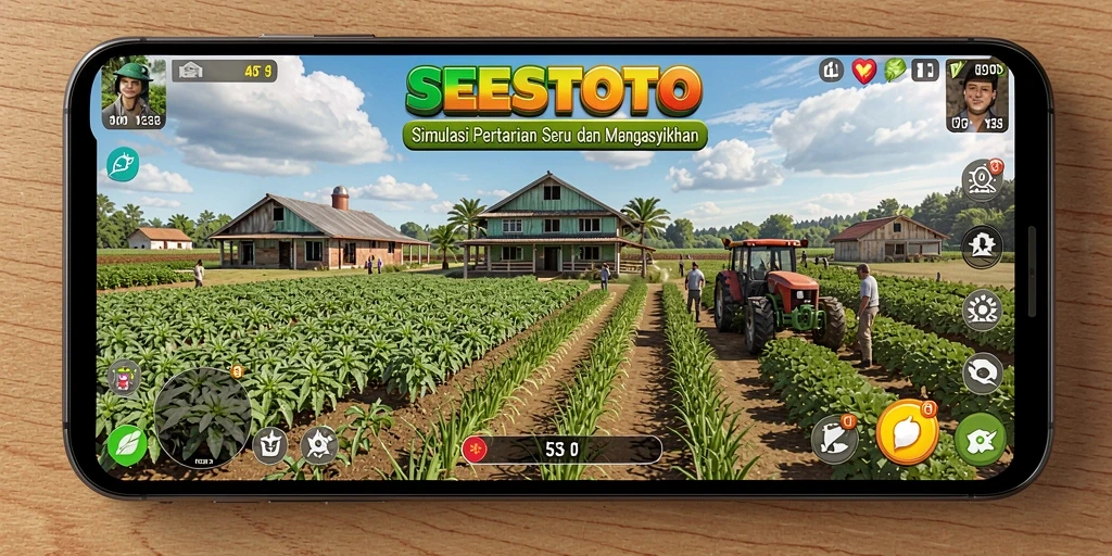 Tampilan gameplay SESETOTO dengan aktivitas bertani yang menyenangkan.