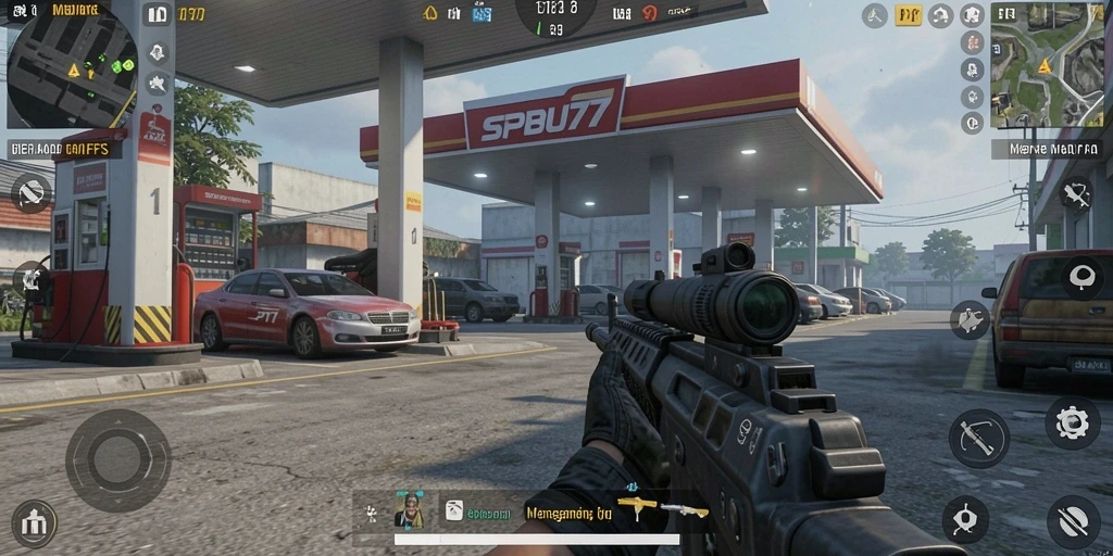 Gameplay seru di SPBU77 dengan aksi tembak-menembak yang intens.