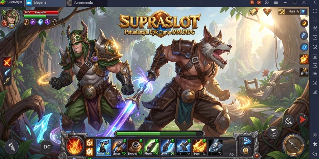 Tangkapan layar permainan <strong>SUPRASLOT</strong> menampilkan aksi pertarungan yang mendebarkan.