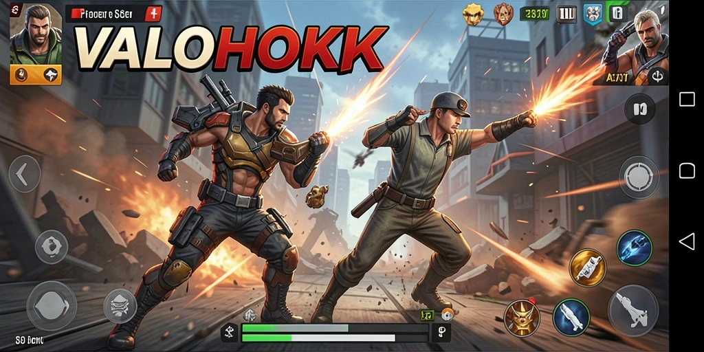 Tampilan seru gameplay VALOHOKI dalam aksi penuh adrenalin.
