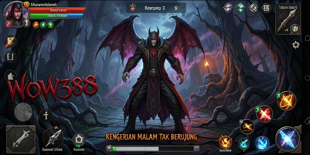 Screenshot WOW388 menunjukkan suasana menyeramkan dan gameplay yang menegangkan.